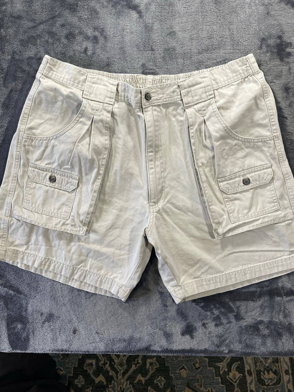 RedHead Mens Size 42 Khaki Pleated Utility Cargo Shorts Safari Outdoor Cotton